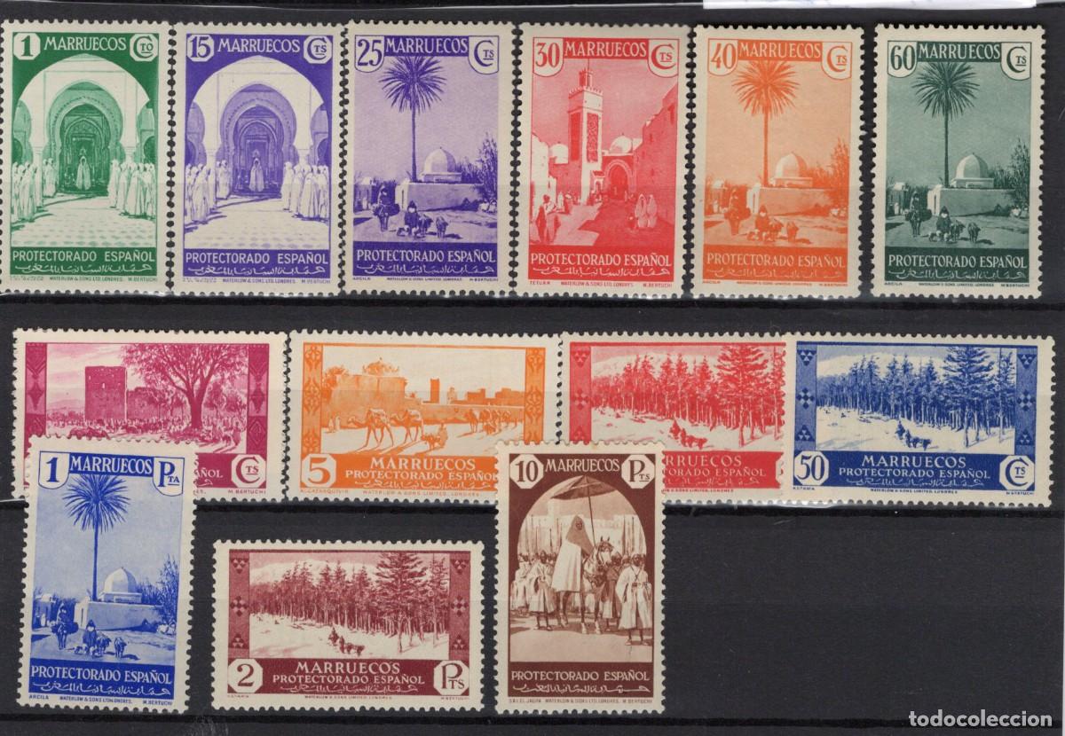 Briefmarken: Sellos DEPENDENCIAS ESPA&Ntilde;OLAS MARRUECOS a&ntilde;o 1935/37 Edifil 148/160* SERIE COMPLETA v.c. 360 &euro;