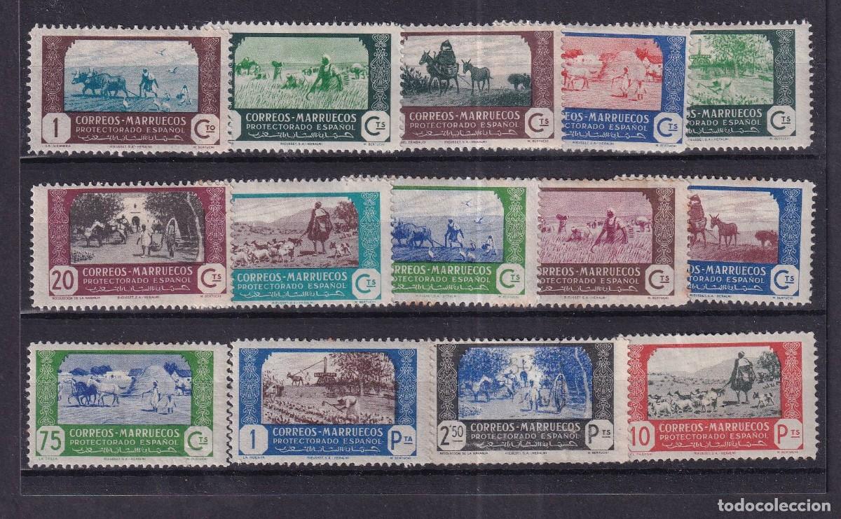 Briefmarken: Sellos DEPENDENCIAS ESPA&Ntilde;OLAS MARRUECOS a&ntilde;o 1944 Edifil 246/259* SERIE COMPLETA en NUEVO v.c. 42 &euro;