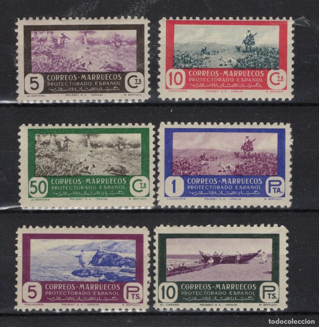 Briefmarken: Sellos DEPENDENCIAS ESPA&Ntilde;OLAS MARRUECOS a&ntilde;o 1951 Edifil 330/335** SERIE COMPLETA en NUEVO v.c. 10 &euro;
