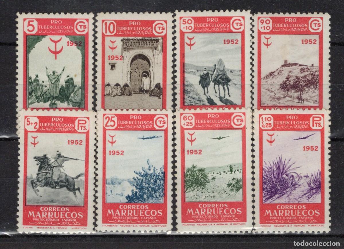 Briefmarken: Sellos DEPENDENCIAS ESPA&Ntilde;OLAS MARRUECOS a&ntilde;o 1952 Edifil 361/368** SERIE COMPLETA en NUEVO v.c. 55 &euro;