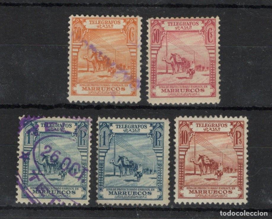Briefmarken: Sellos DEPENDENCIAS ESPA&Ntilde;OLAS MARRUECOS telegrafos Edifil 27/31*-&ordm; v.c. 140 &euro;