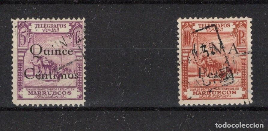 Briefmarken: Sellos DEPENDENCIAS ESPA&Ntilde;OLAS MARRUECOS telegrafos Edifil 32 y 34 *-&ordm; v.c. 103 &euro;