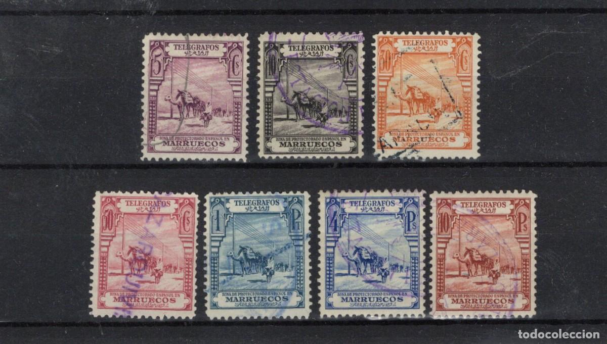 Briefmarken: Sellos DEPENDENCIAS ESPA&Ntilde;OLAS MARRUECOS telegrafos a&ntilde;o 1928 Edifil 25/31&ordm; SERIE COMPLETA v.c. 25 &euro;