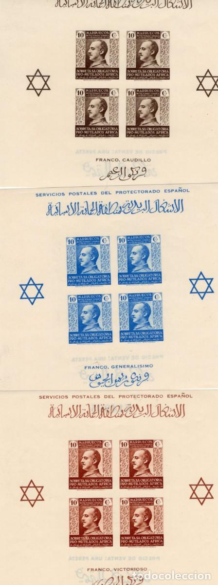Stamps: Sellos DEPENDENCIAS ESPA&Ntilde;OLAS MARRUECOS beneficiencia a&ntilde;o 1938 Edifil 4/6** SERIE COMPLETA v.c. 30 &euro;