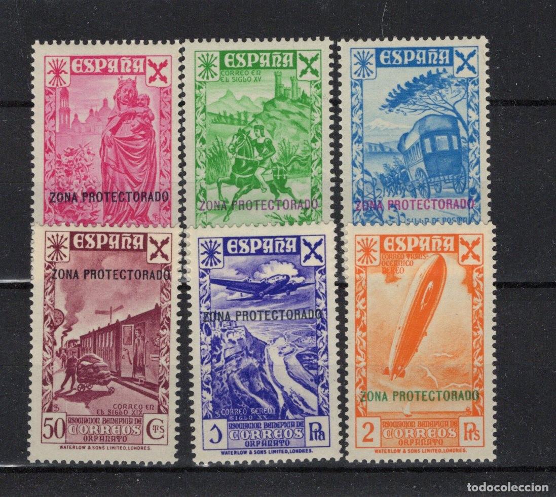 Briefmarken: Sellos DEPENDENCIAS ESPA&Ntilde;OLAS MARRUECOS beneficiencia a&ntilde;o 1938 Edifil 7/12** SERIE COMPLET v.c. 50 &euro;