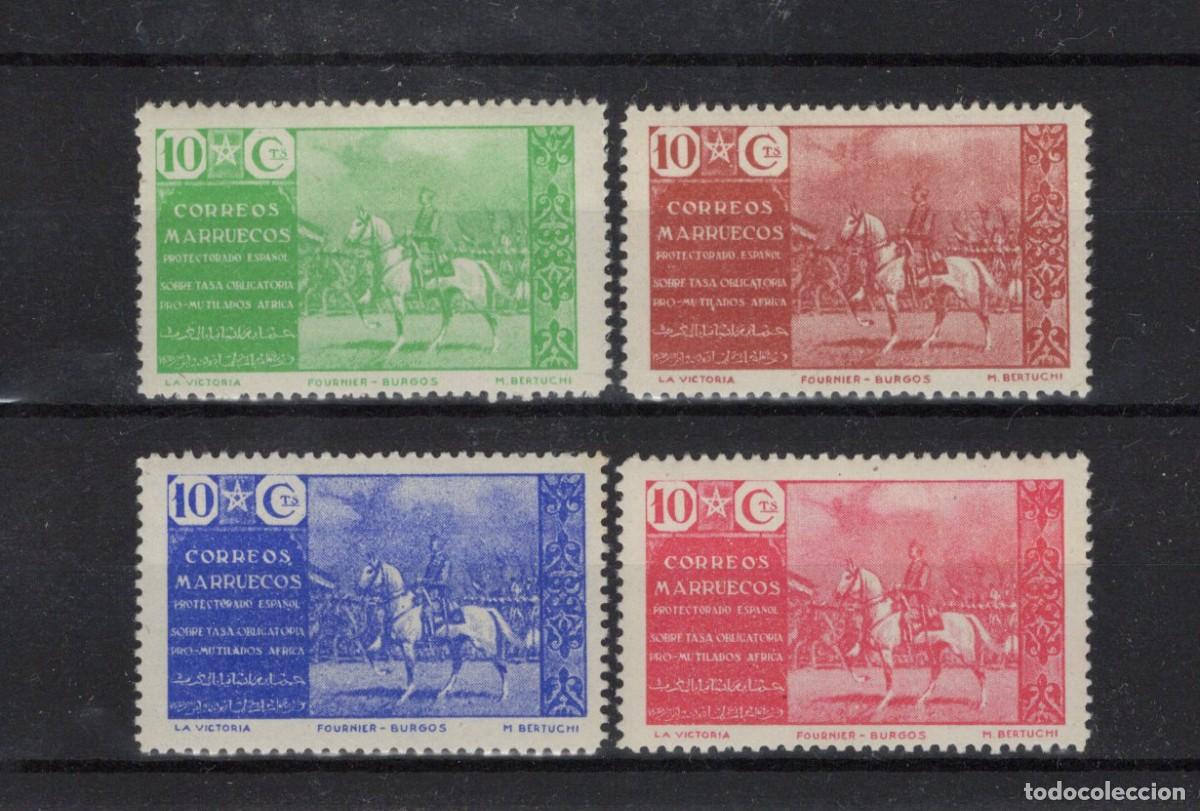 Briefmarken: Sellos DEPENDENCIAS ESPA&Ntilde;OLAS MARRUECOS beneficiencia a&ntilde;o 1941 Edifil 13/16** SERIE COMPLET v.c. 40&euro;