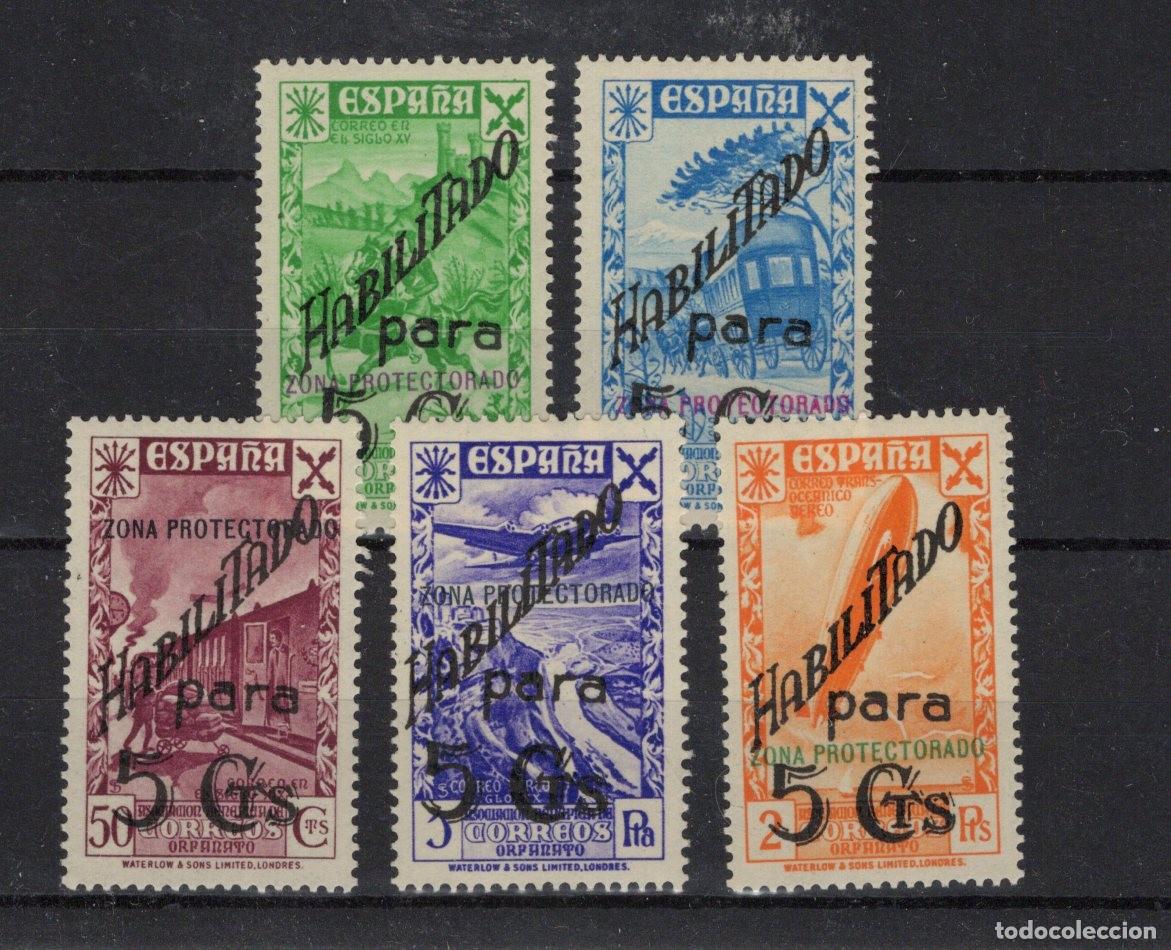 Briefmarken: Sellos DEPENDENCIAS ESPA&Ntilde;OLAS MARRUECOS beneficiencia a&ntilde;o 1941 Edifil 17/21** SERIE COMPLETA v.c. 20