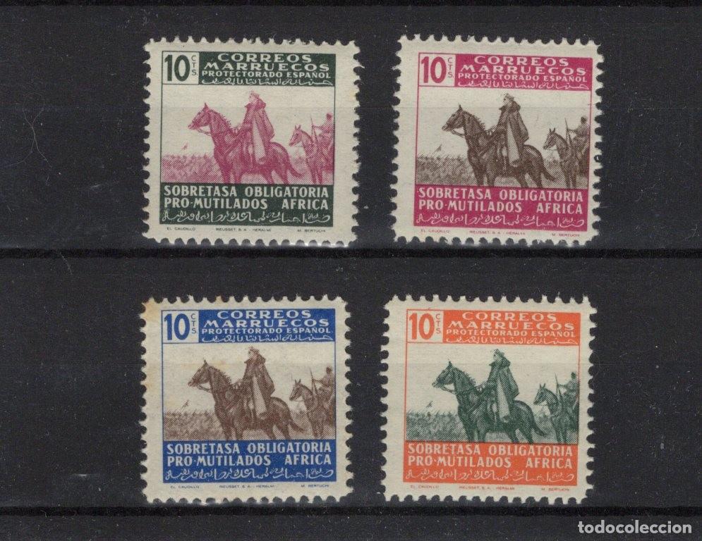 Briefmarken: Sellos DEPENDENCIAS ESPA&Ntilde;OLAS MARRUECOS beneficiencia a&ntilde;o 1945 Edifil 32/35** (34 puntos del tiempo)