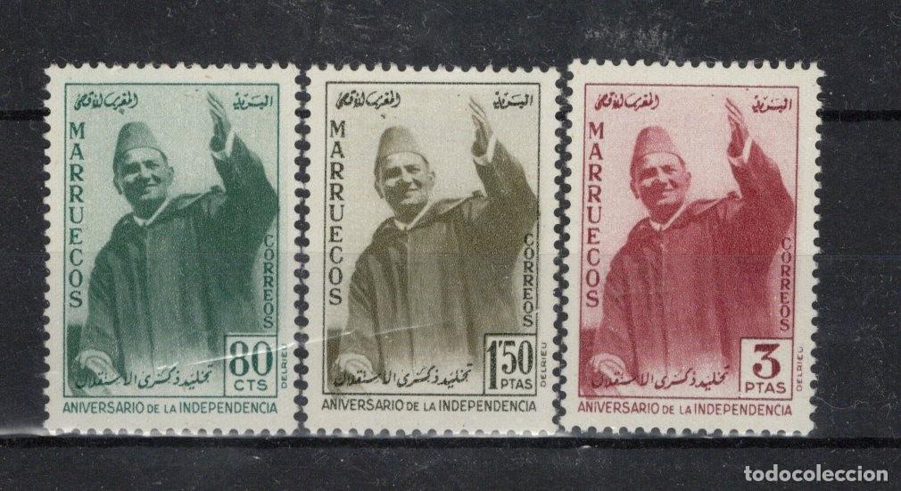 Briefmarken: Sellos DEPENDENCIAS ESPA&Ntilde;OLAS MARRUECOS REINO INDEPENDIENTE zona norte a&ntilde;o 1957 Edifil 21/23**