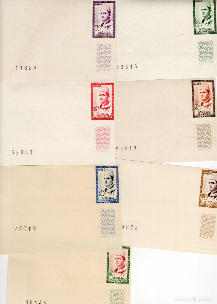 Briefmarken: Sellos DEPENDENCIAS ESPA&Ntilde;OLAS MARRUECOS REINO INDEPENDIENTE zona sur a&ntilde;o 1957 Edifil 362s/368s**