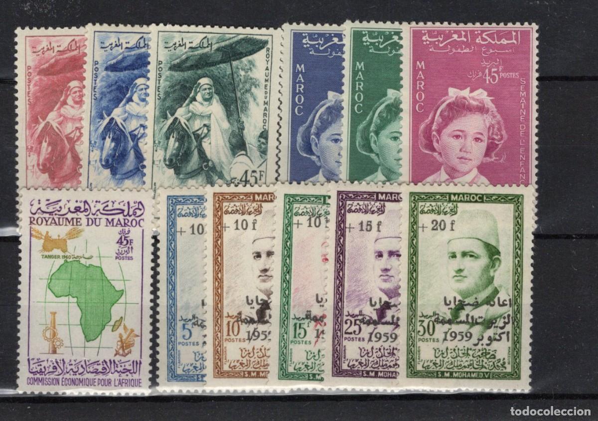 Briefmarken: Sellos DEPENDENCIAS ESPA&Ntilde;OLAS MARRUECOS REINO INDEP. zona sur a&ntilde;o 1959 COMPLETO Edifil 390/401**-*