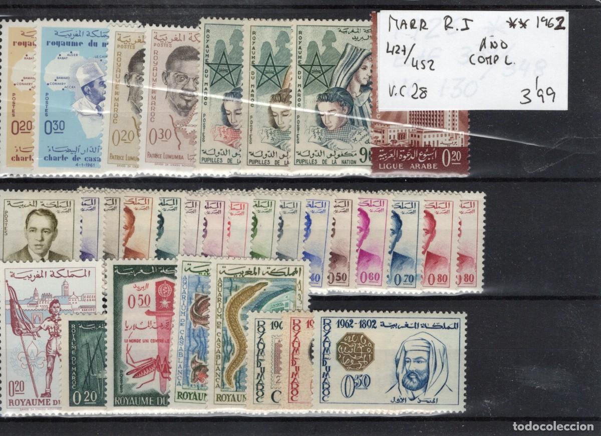 Briefmarken: Sellos DEPENDENCIAS ESPA&Ntilde;OLAS MARRUECOS REINO INDEP. zona sur a&ntilde;o 1962 COMPLETO Edifil 427/452**