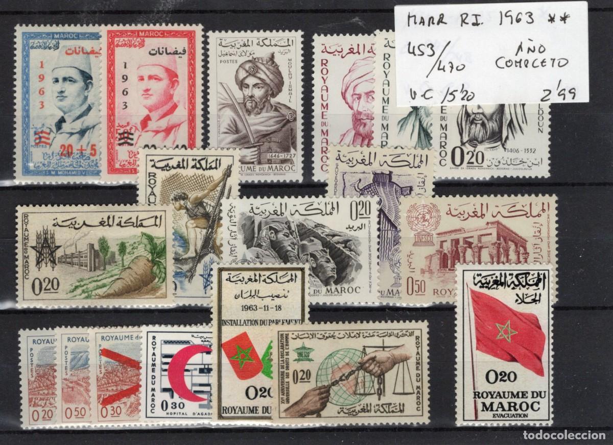 Stamps: Sellos DEPENDENCIAS ESPA&Ntilde;OLAS MARRUECOS REINO INDEP. zona sur a&ntilde;o 1963 COMPLETO Edifil 453/470**