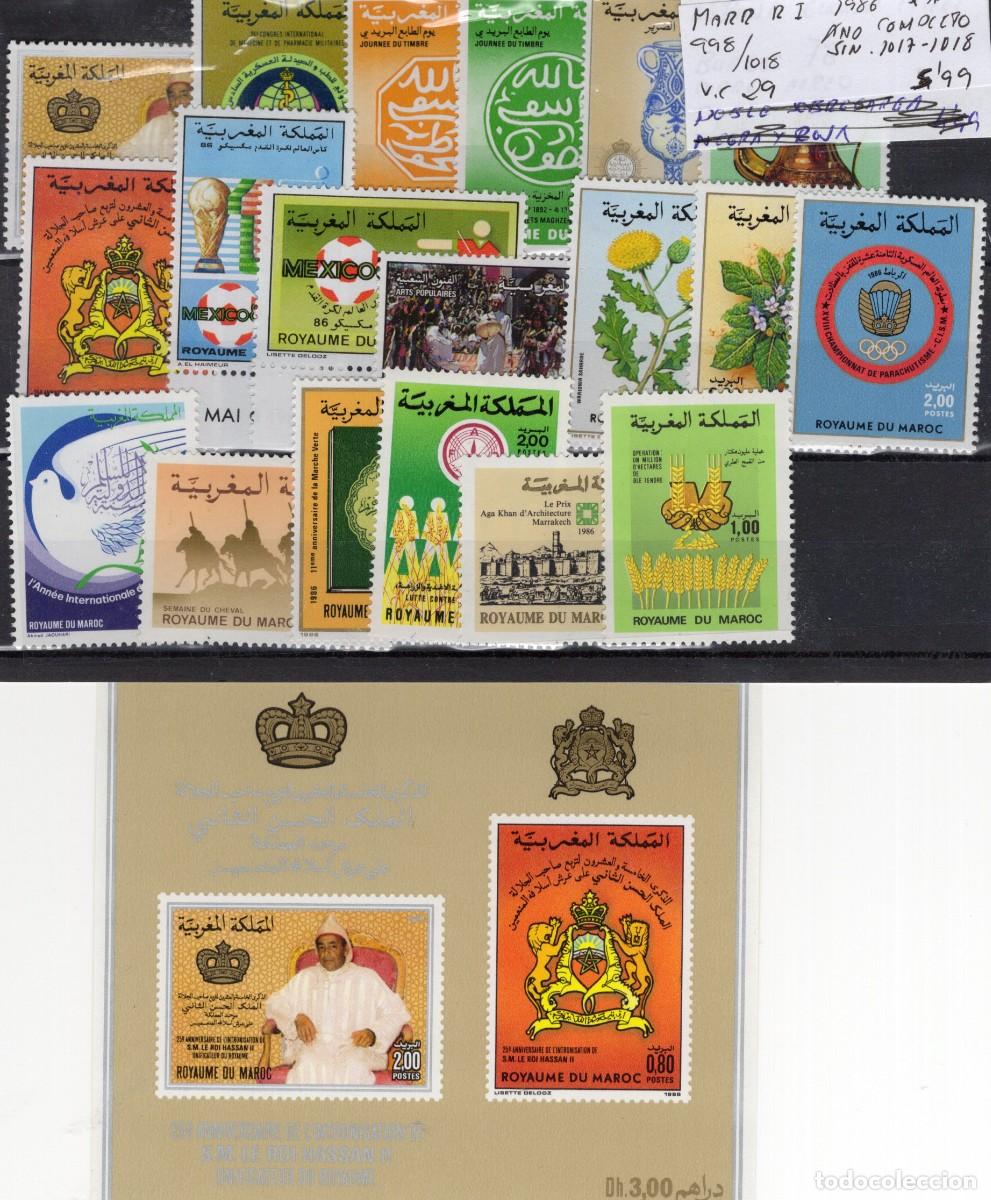 Briefmarken: Sellos DEPENDENCIAS ESPA&Ntilde;OLAS MARRUECOS REINO INDEP. zona sur a&ntilde;o 1986** COMPLETO sin 1017-1018