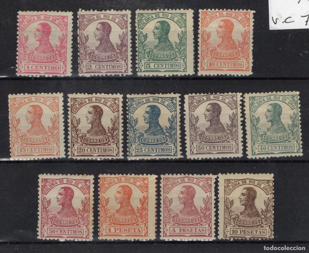 Selos: Sellos DEPENDENCIAS ESPA&Ntilde;OLAS RIO DE ORO Edifil 65/77**-* SERIE COMPLETA v.c. 75 &euro;