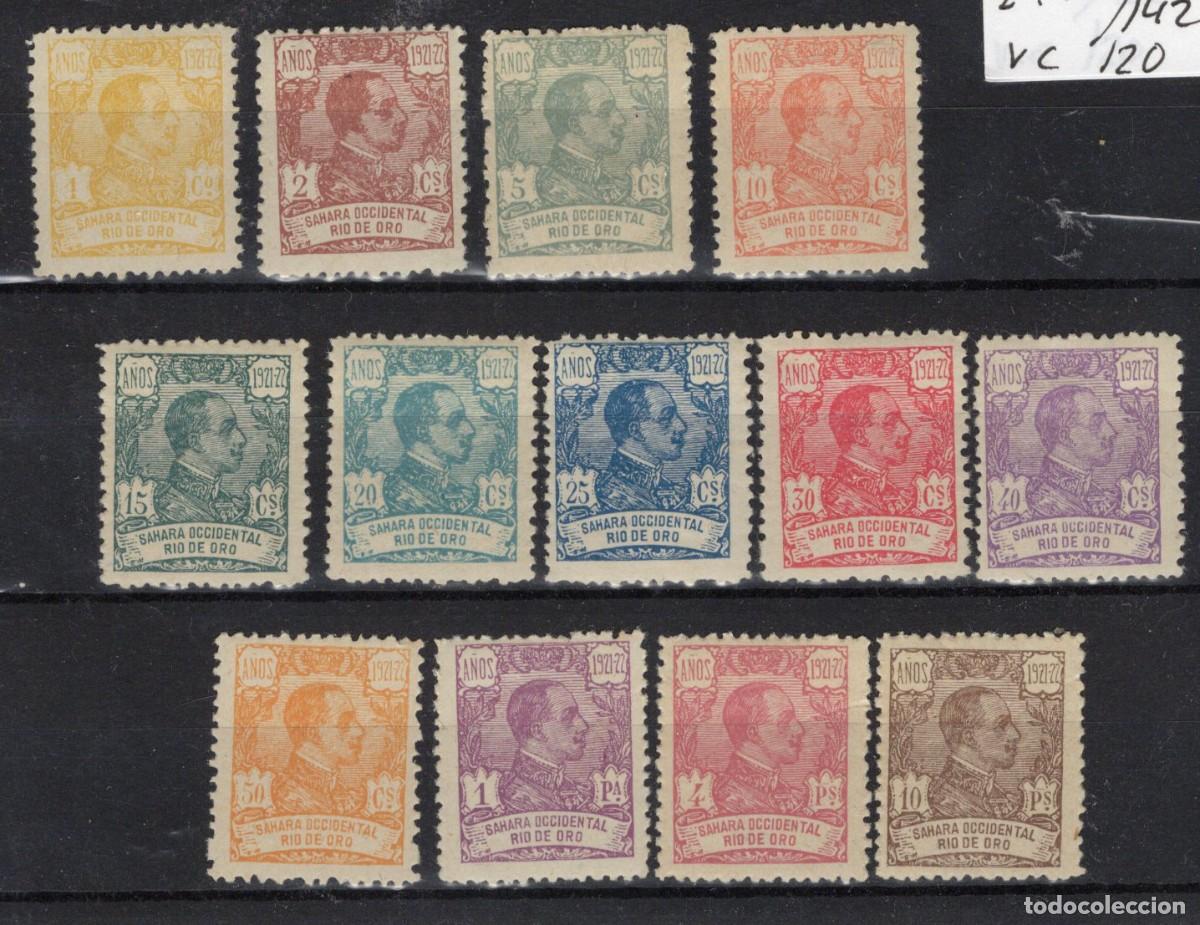 Selos: Sellos DEPENDENCIAS ESPA&Ntilde;OLAS RIO DE ORO a&ntilde;o 1921 Edifil 130/142** SERIE COMPLETA (138*) v.c. 120 &euro;