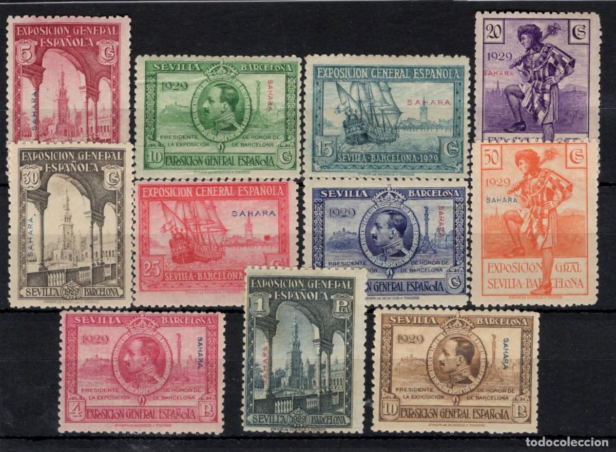 Stamps: Sellos DEPENDENCIAS ESPA&Ntilde;OLAS SAHARA a&ntilde;o 1926 Edifil 25/35** SERIE COMPLETA (29 y 33 * ) v.c. 150 &euro;
