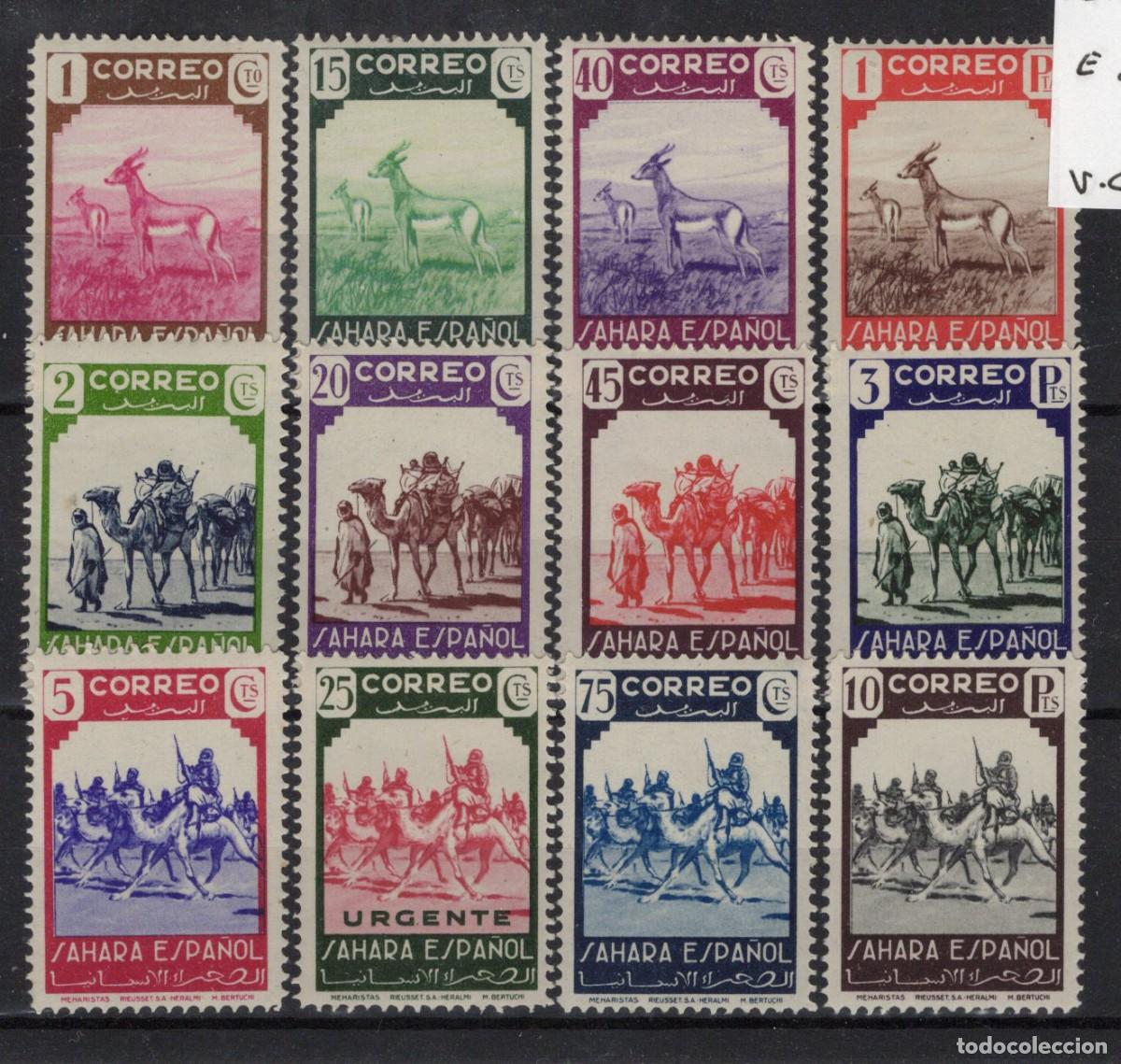 Briefmarken: Sellos DEPENDENCIAS ESPA&Ntilde;OLAS SAHARA a&ntilde;o 1943 Edifil 63/74** SERIE COMPLETA v.c. 155 &euro;