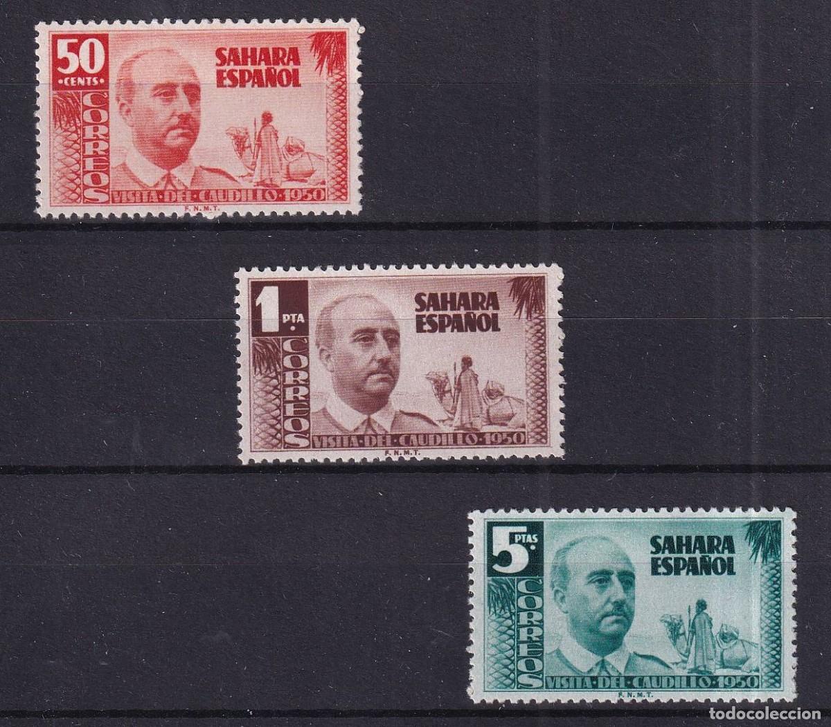 Selos: Sellos DEPENDENCIAS ESPA&Ntilde;OLAS SAHARA a&ntilde;o 1951 Edifil 88/90** SERIE COMPLETA v.c. 50 &euro;