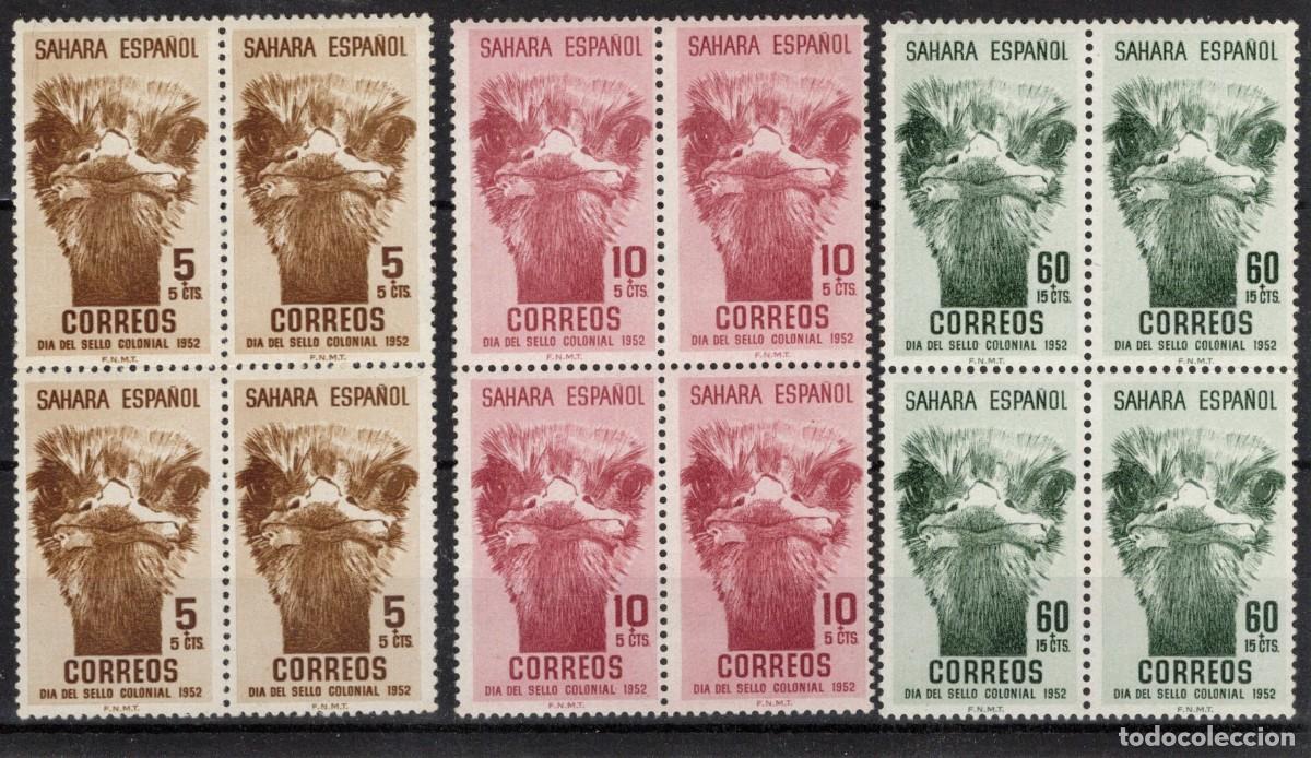 Selos: Sellos DEPENDENCIAS ESPA&Ntilde;OLAS SAHARA a&ntilde;o 1952 Edifil 98/100** SERIE COMPLETA bloque de 4 v.c. 16 &euro;