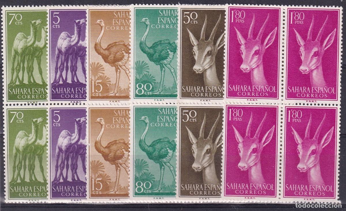 Selos: Sellos DEPENDENCIAS ESPA&Ntilde;OLAS SAHARA a&ntilde;o 1954 Edifil 133/138** SERIE COMPLETA bloque de 4 v.c. 19 &euro;