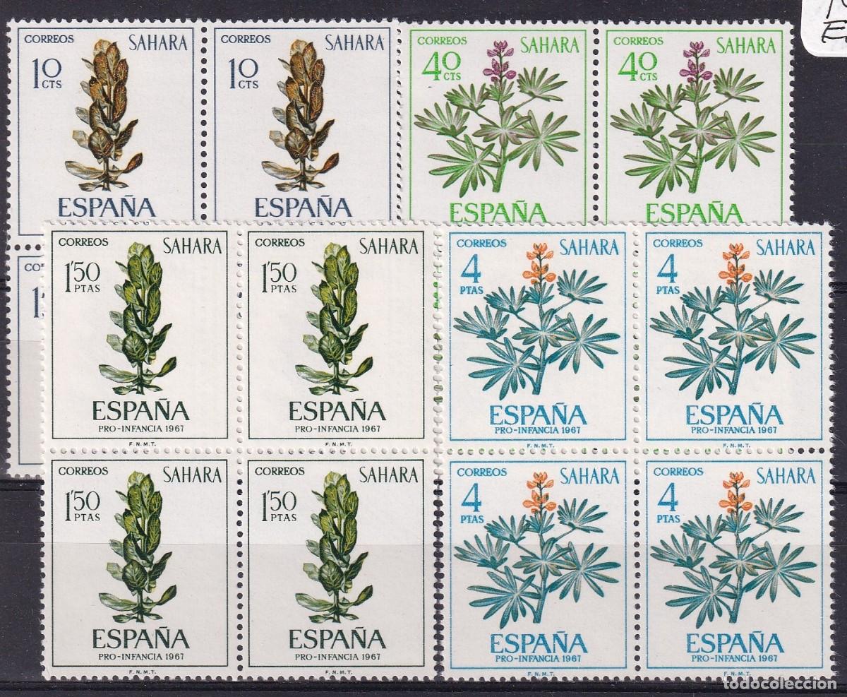 Briefmarken: Sellos DEPENDENCIAS ESPA&Ntilde;OLAS SAHARA a&ntilde;o 1967 Edifil 256/259** SERIE COMPLETA bloque de 4