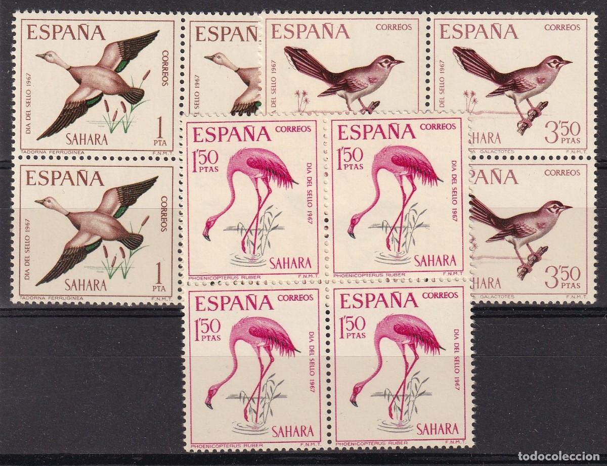 Selos: Sellos DEPENDENCIAS ESPA&Ntilde;OLAS SAHARA a&ntilde;o 1967 Edifil 262/264** SERIE COMPLETA bloque de 4