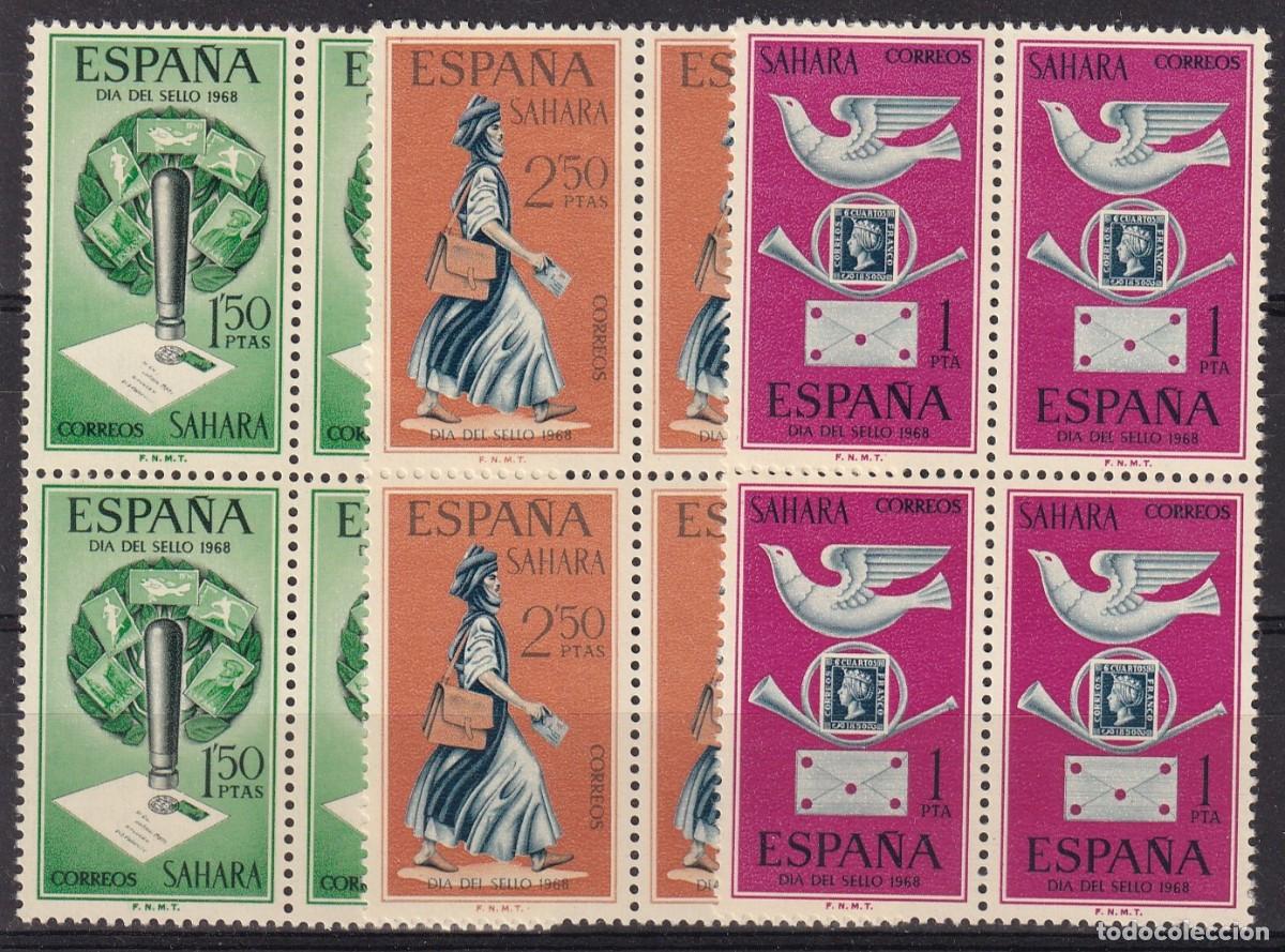 Selos: Sellos DEPENDENCIAS ESPA&Ntilde;OLAS SAHARA a&ntilde;o 1967 Edifil 268/270** SERIE COMPLETA bloque de 4