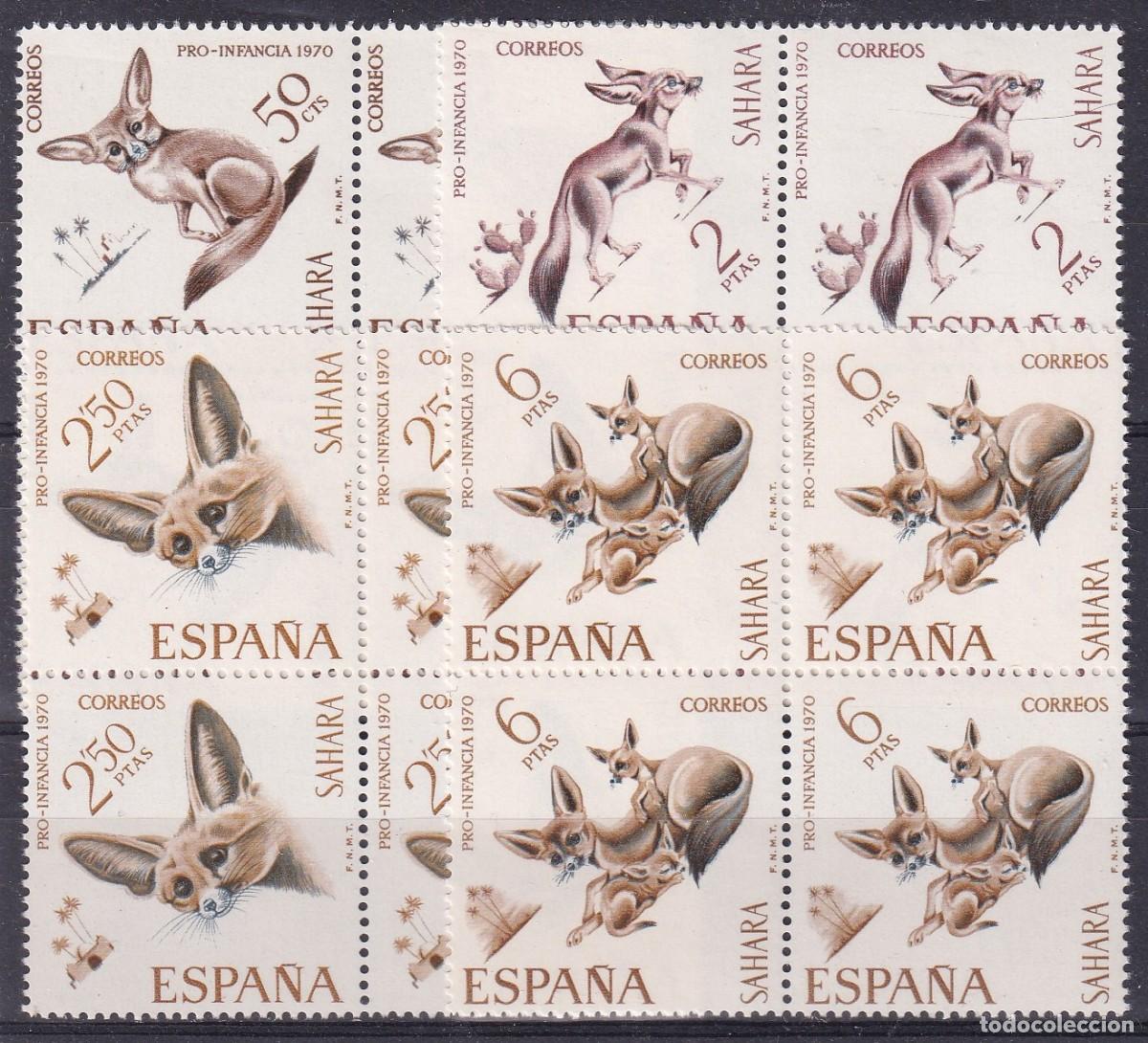 Sellos: Sellos DEPENDENCIAS ESPA&Ntilde;OLAS SAHARA a&ntilde;o 1967 Edifil 279/282** SERIE COMPLETA bloque de 4