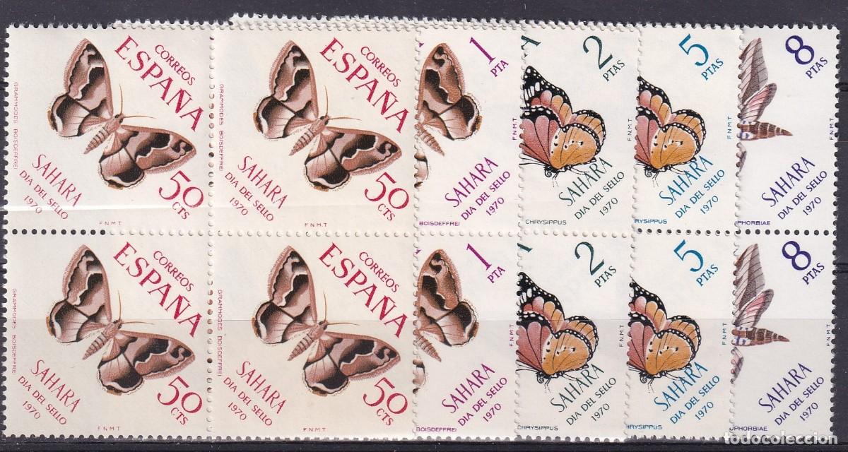 Sellos: Sellos DEPENDENCIAS ESPA&Ntilde;OLAS SAHARA a&ntilde;o 1970 Edifil 283/287** SERIE COMPLETA bloque de 4