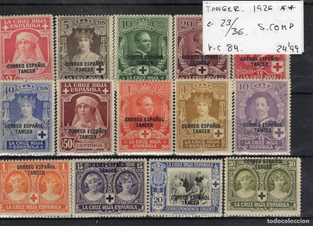 Selos: Sellos DEPENDENCIAS ESPA&Ntilde;OLAS TANGER a&ntilde;o 1926 Edifil 23/36** SERIE COMPLETA v.c. 84 &euro;