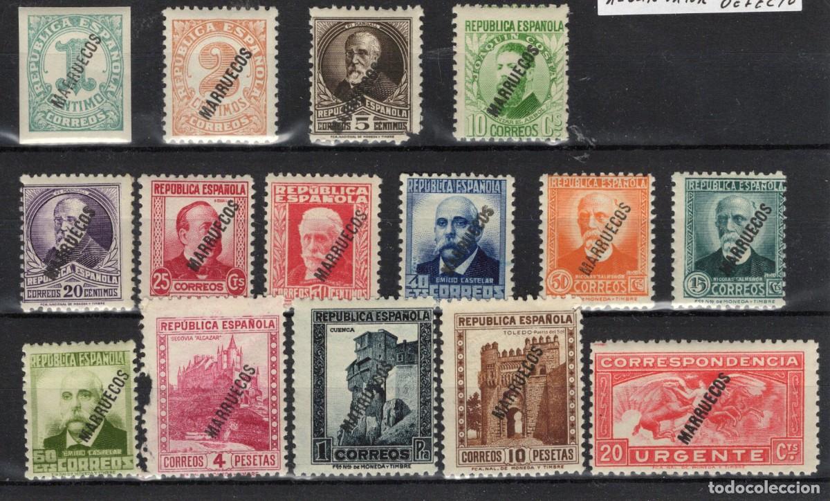 Timbres: Sellos DEPENDENCIAS ESPA&Ntilde;OLAS TANGER a&ntilde;o 1933/38 Edifil 70/84** v.c. 185 &euro; algun valor leve defecto