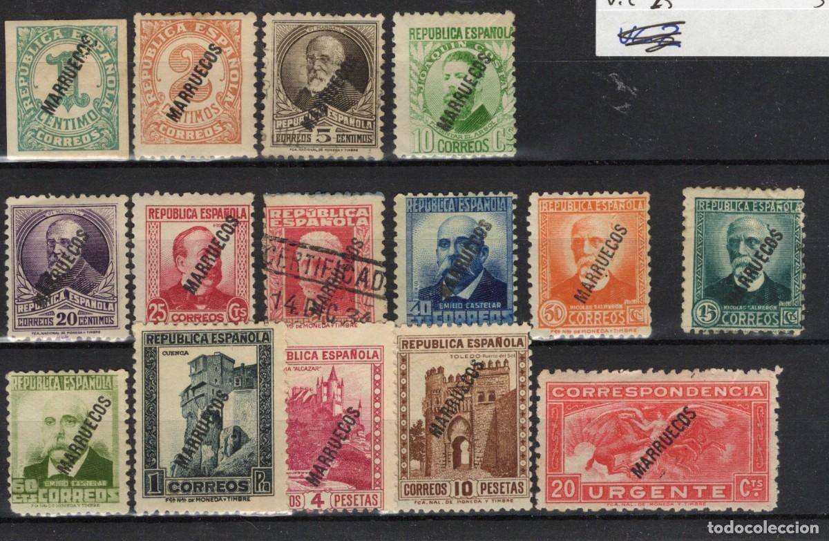 Briefmarken: Sellos DEPENDENCIAS ESPA&Ntilde;OLAS TANGER a&ntilde;o 1933/38 Edifil 70/84* (Edifil 77&ordm;) v.c. 25 &euro;