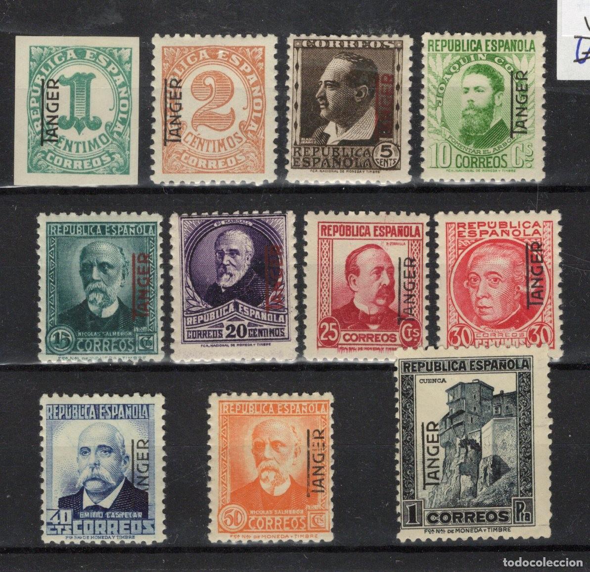 Briefmarken: Sellos DEPENDENCIAS ESPA&Ntilde;OLAS TANGER a&ntilde;o 1937/38 Edifil 85/95** SERIE COMPLETA v.c. 90 &euro;