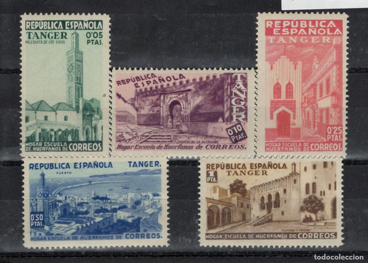 Briefmarken: Sellos DEPENDENCIAS ESPA&Ntilde;OLAS TANGER beneficiencia a&ntilde;o 1937 Edifil 1/5** SERIE COMPLETA v.c. 13 &euro;