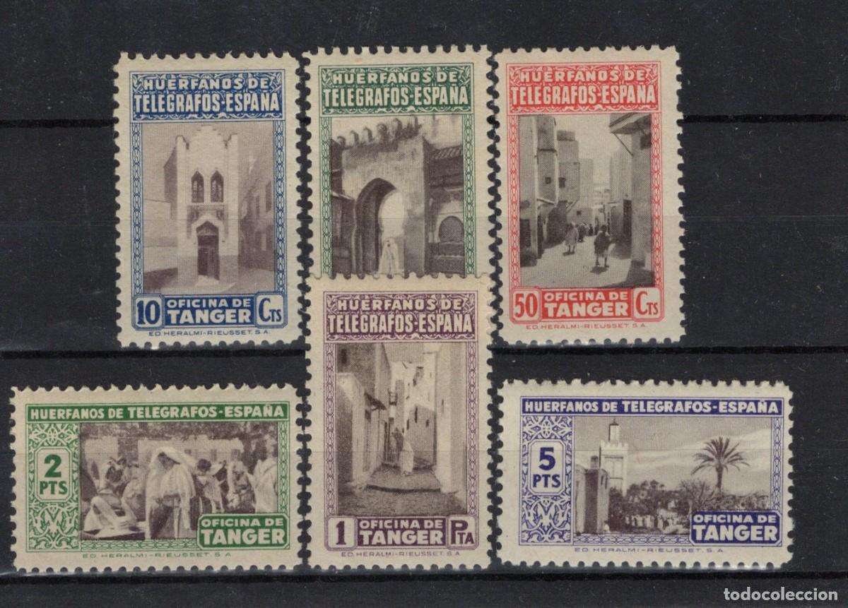 Timbres: Sellos DEPENDENCIAS ESPA&Ntilde;OLAS TANGER huerfano telegrafo a&ntilde;o 1946 Edifil 35/40** SERIE COMP v.c. 120&euro;
