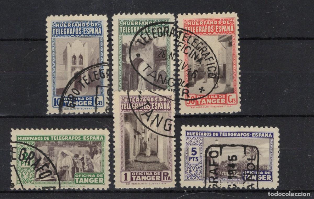 Timbres: Sellos DEPENDENCIAS ESPA&Ntilde;OLAS TANGER huerfano telegrafo a&ntilde;o 1946 Edifil 35/40&ordm; SERIE COMP v.c. 80 &euro;