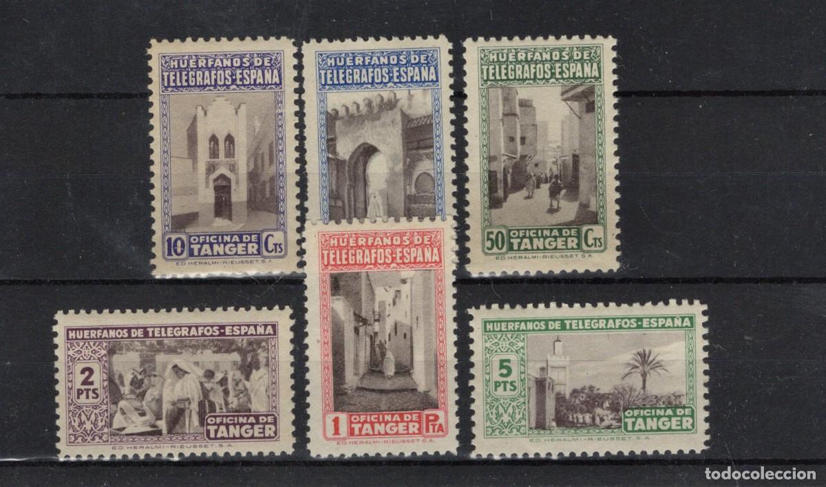 Stamps: Sellos DEPENDENCIAS ESPA&Ntilde;OLAS TANGER huerfano telegrafo a&ntilde;o 1946 Edifil 41/46** SERIE COMP v.c. 120&euro;