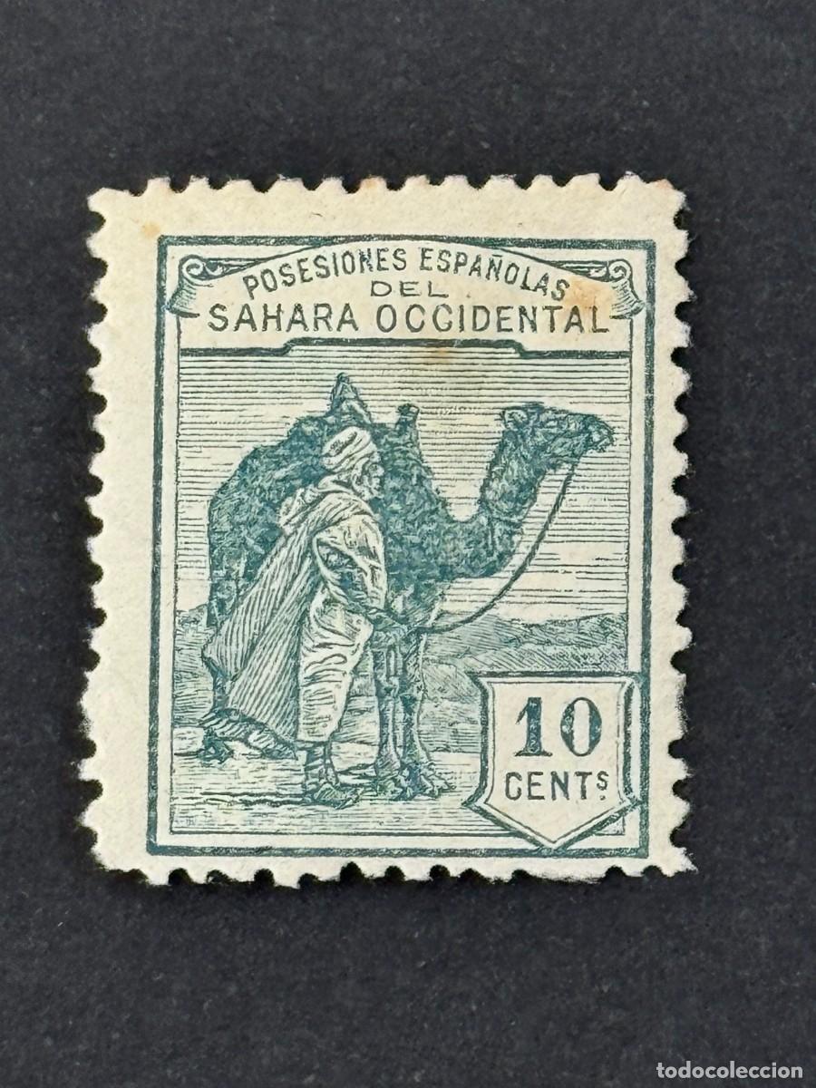 Sellos: Sahara, Dromedario e ind&iacute;gena, 1924, Edifil 2, nuevo con fijasellos