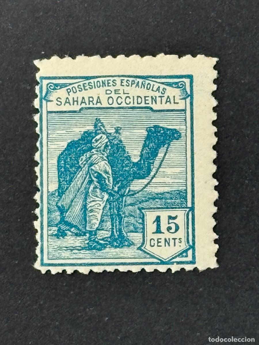 Sellos: Sahara, Dromedario e ind&iacute;gena, 1924, Edifil 3, nuevo con fijasellos
