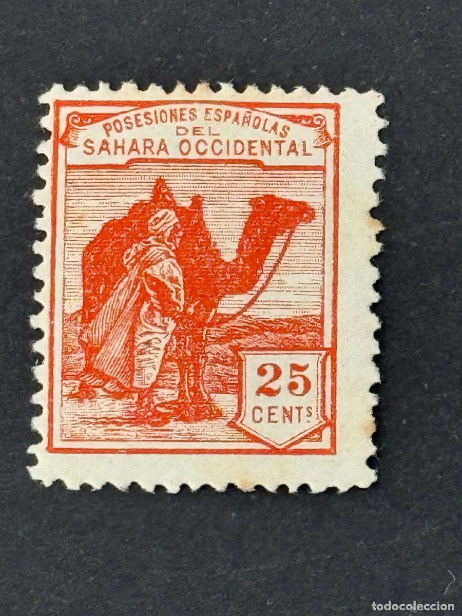 Sellos: Sahara, Dromedario e ind&iacute;gena, 1924, Edifil 5, nuevo con fijasellos