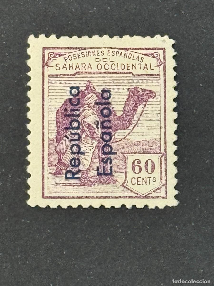 Briefmarken: Sahara, Dromedario e ind&iacute;gena, Habilitados, 1931, Edifil 44, nuevo con fijasellos
