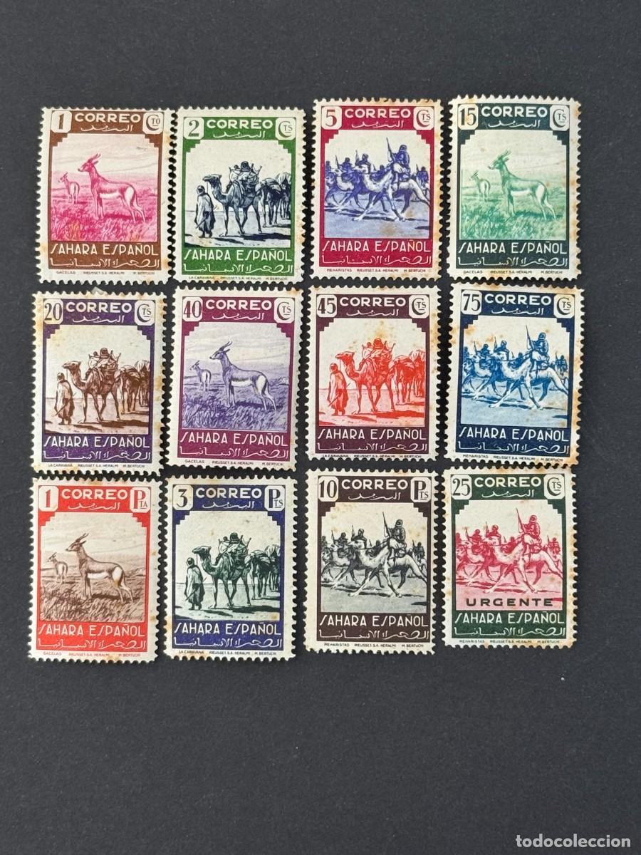 Briefmarken: Sahara, Fauna Ind&iacute;gena, 1943, Edifil 63 al 74, nuevos con fijasellos