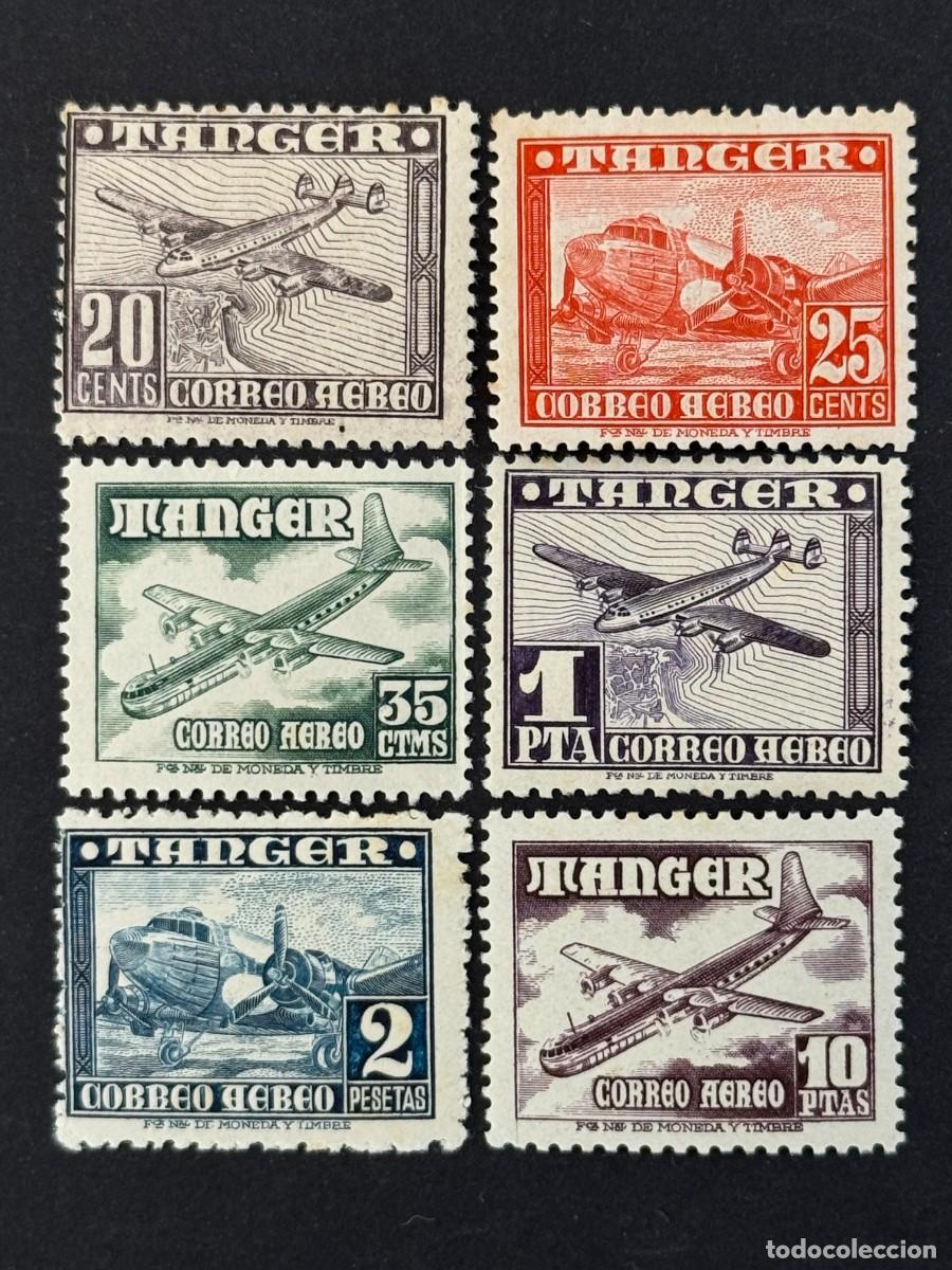 Stamps: T&aacute;nger, Aviones, 1948, Edifil 166 al 171, nuevos con fijasellos