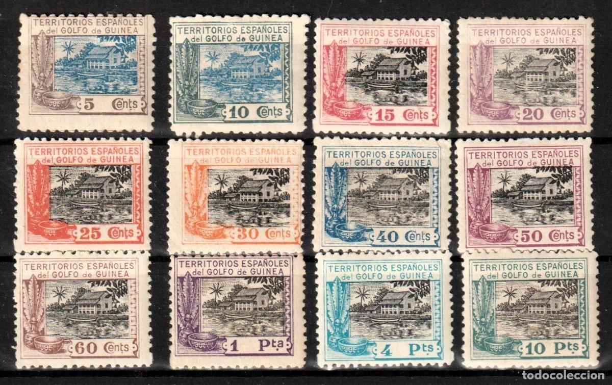 Stamps: Guinea espa&ntilde;ola edf n&ordm;167/78.Completa.Sellos nuevos sin fijasellos MNH.Casa de Nipa.1924
