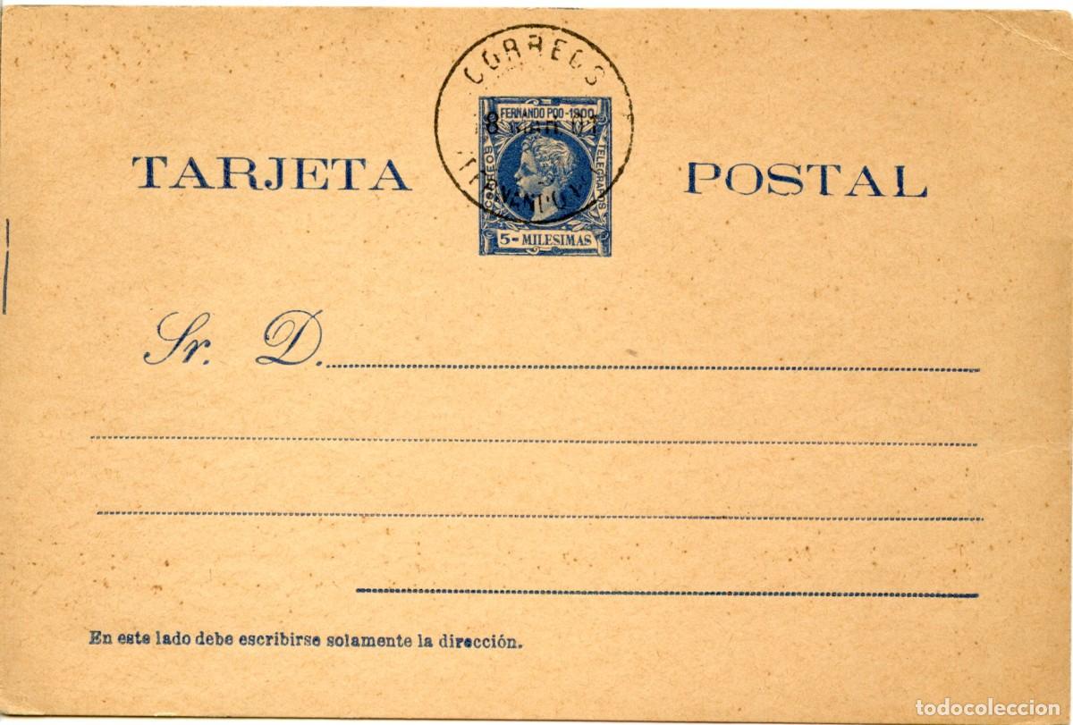 Sellos: FERNANDO POO. ENTERO POSTAL EDIFIL N&ordm; 9 MF (18.03.1901). CAT&Aacute;LOGO 2007 +240&euro;