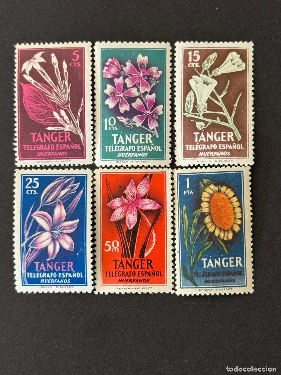 Briefmarken: T&aacute;nger Sellos a beneficio de los Hu&eacute;rfanos de Tel&eacute;grafos Beneficencia 1957 Edifil 47/52 nuev. c. f.