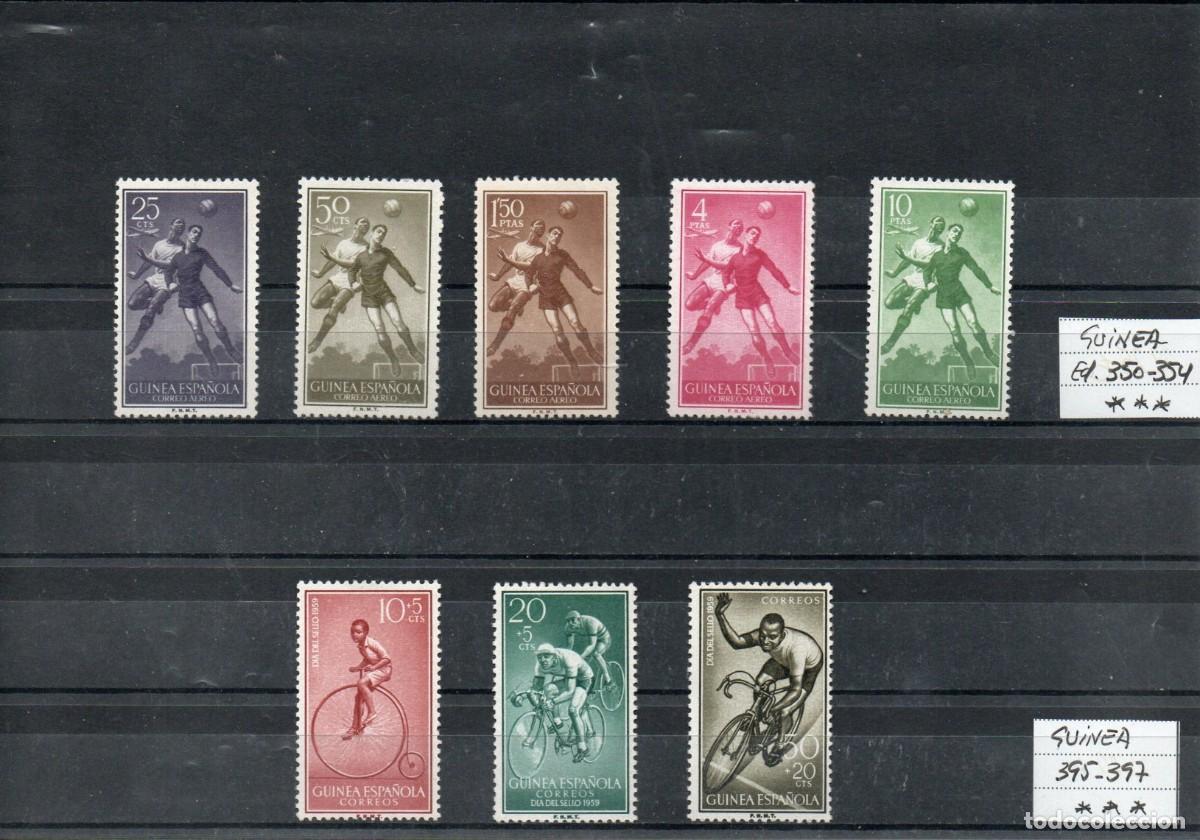 Sellos: DEPENDENCIAS POSTALES. GUINEA. SERIE BASICA Y DIA DEL SELLO.
