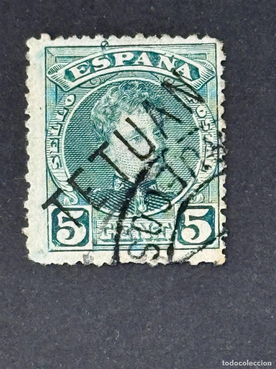 Selos: Marruecos, Sellos de Espa&ntilde;a, habilitados, 1908, Edifil 16, usado