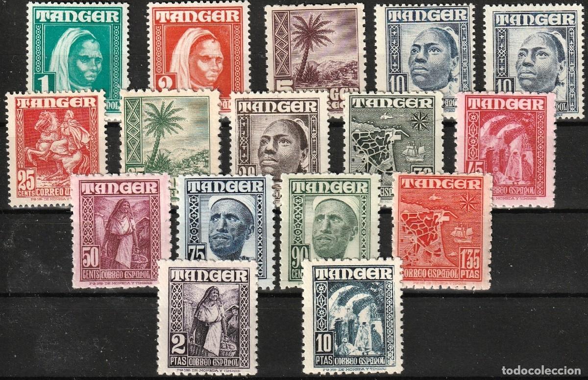 Timbres: Tanger Espa&ntilde;ol edf n&ordm;151/65.Serie completa.Sellos nuevos sin fijasellos MNH.Indigena y paisajes.1948